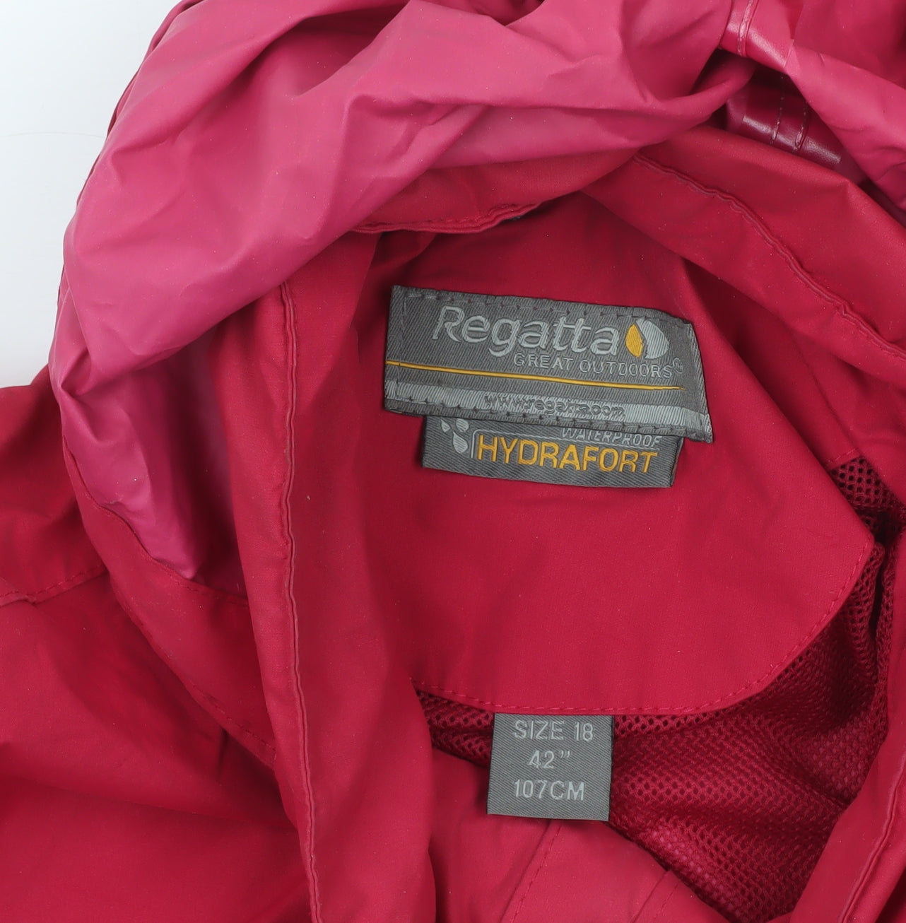 Regatta Womens Red Waterproof Rain Jacket Size 18 Hooded Outdoor