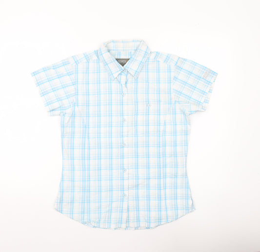Regatta Women’s Blue Check Short Sleeve Button-Up Shirt Size 12