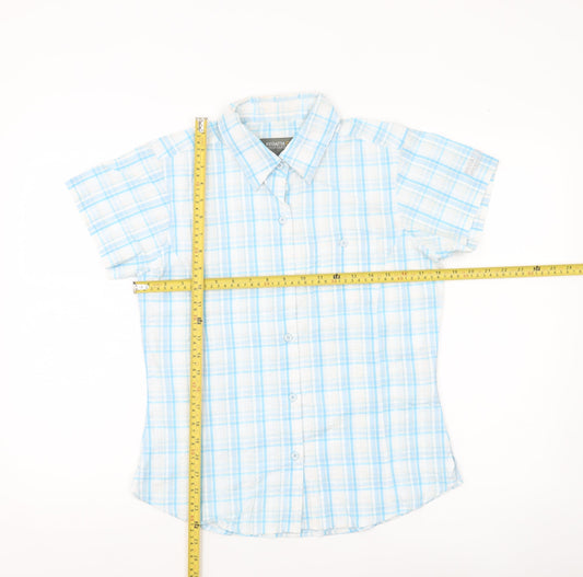 Regatta Women’s Blue Check Short Sleeve Button-Up Shirt Size 12
