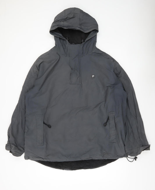 Fila Men’s Grey Anorak Jacket Size L Hooded Polyester Casual