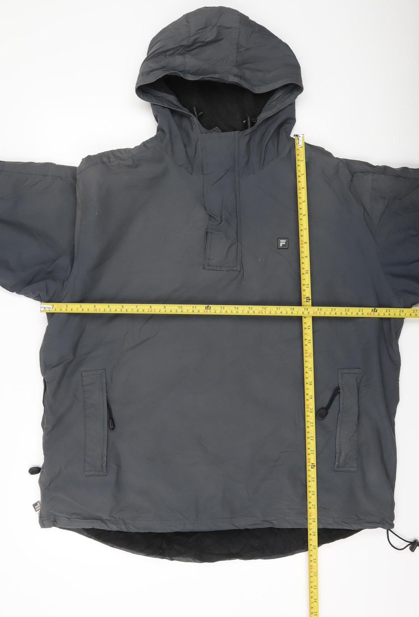 Fila Men’s Grey Anorak Jacket Size L Hooded Polyester Casual