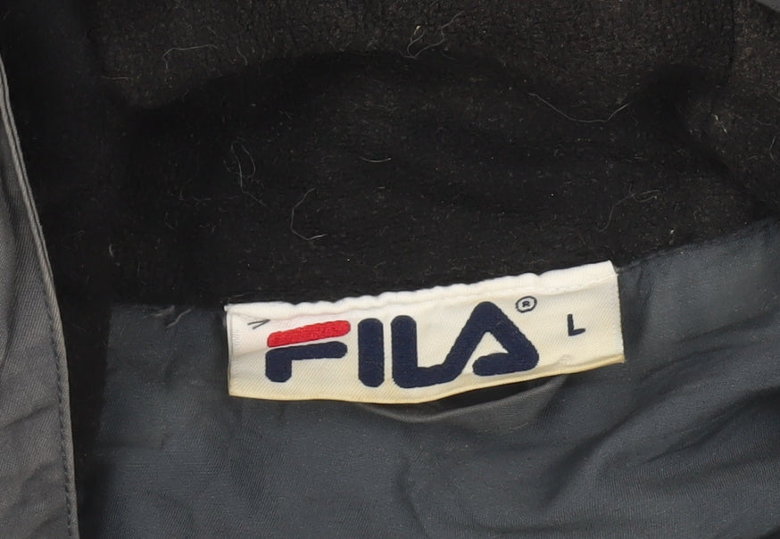 Fila Men’s Grey Anorak Jacket Size L Hooded Polyester Casual
