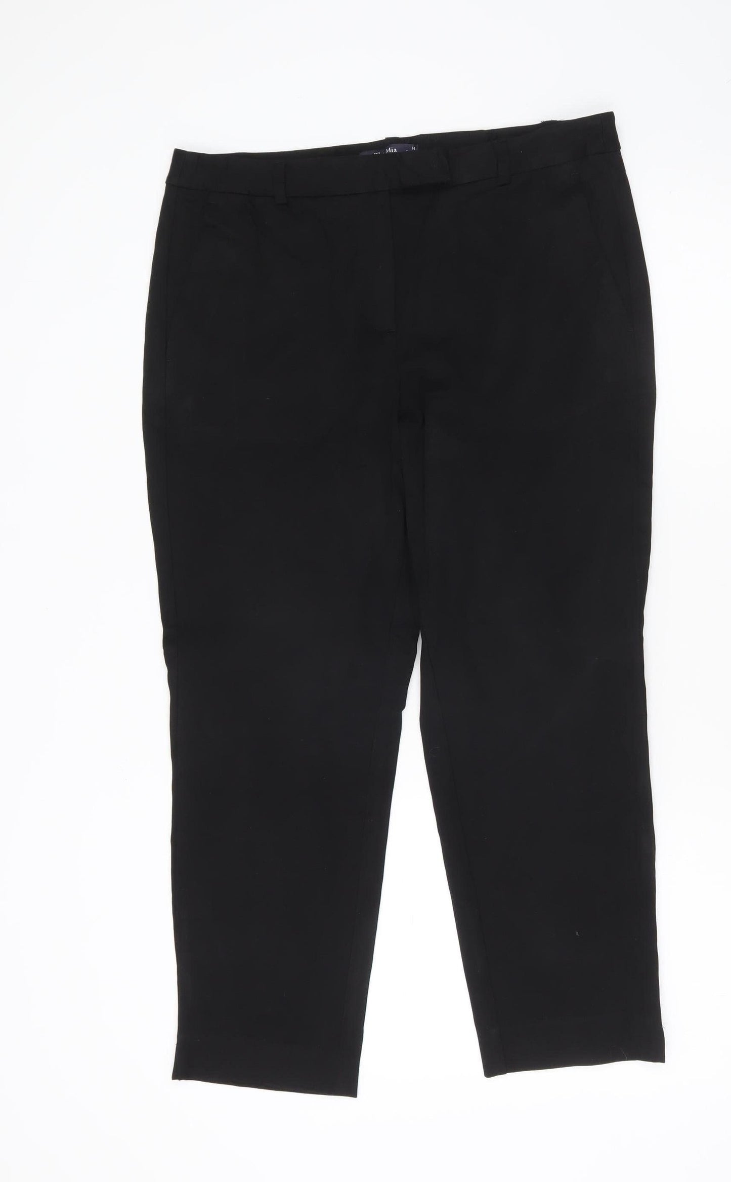Marks and Spencer Womens Black Size 14 Straight Leg Work Trousers