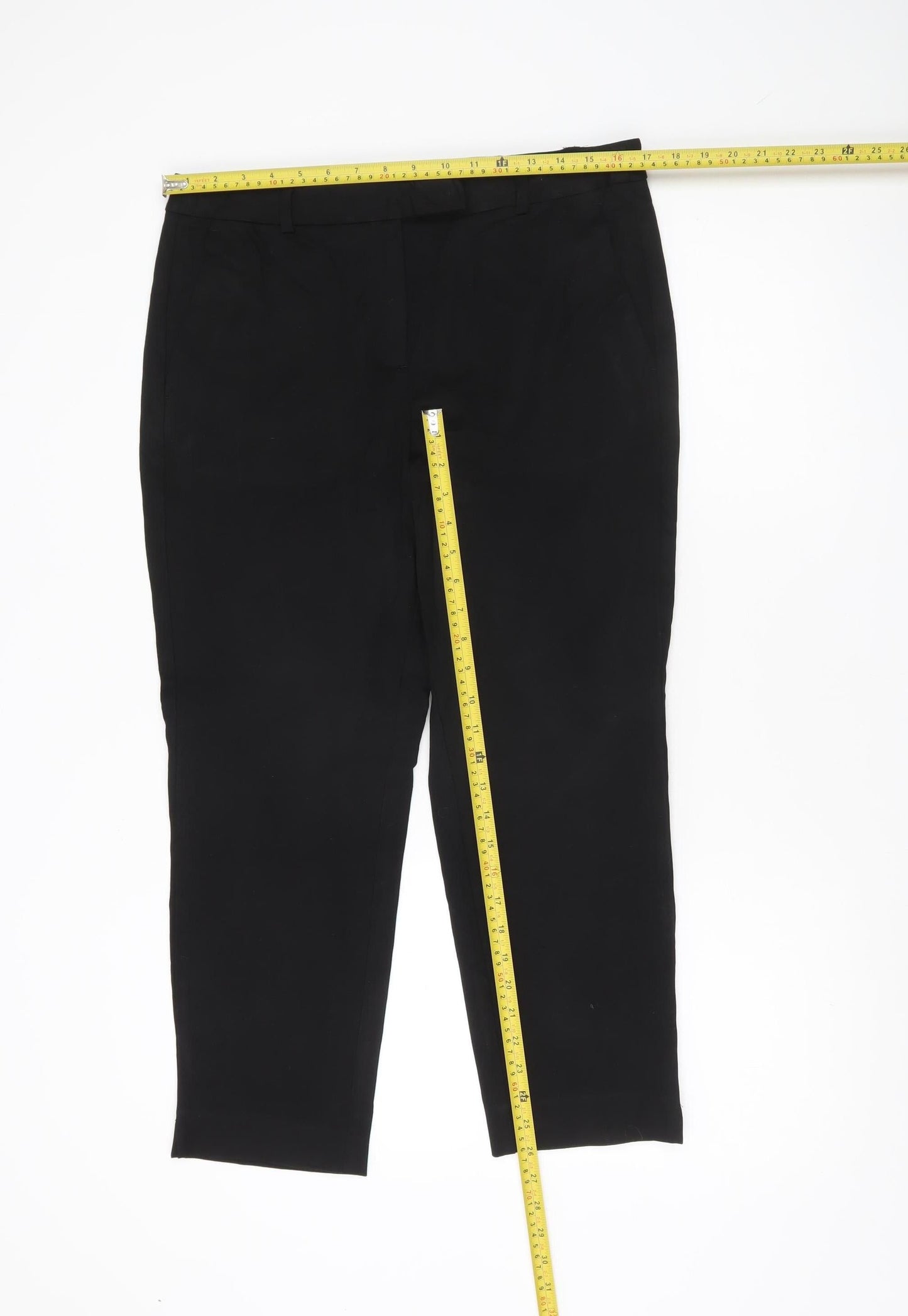 Marks and Spencer Womens Black Size 14 Straight Leg Work Trousers