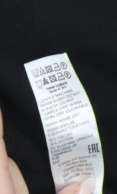 Marks and Spencer Womens Black Size 14 Straight Leg Work Trousers