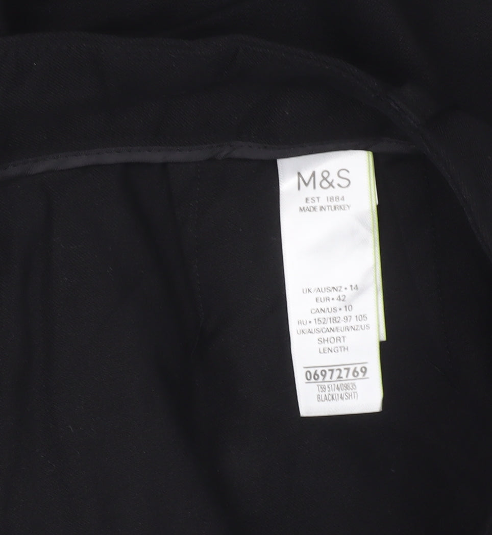 Marks and Spencer Womens Black Size 14 Straight Leg Work Trousers