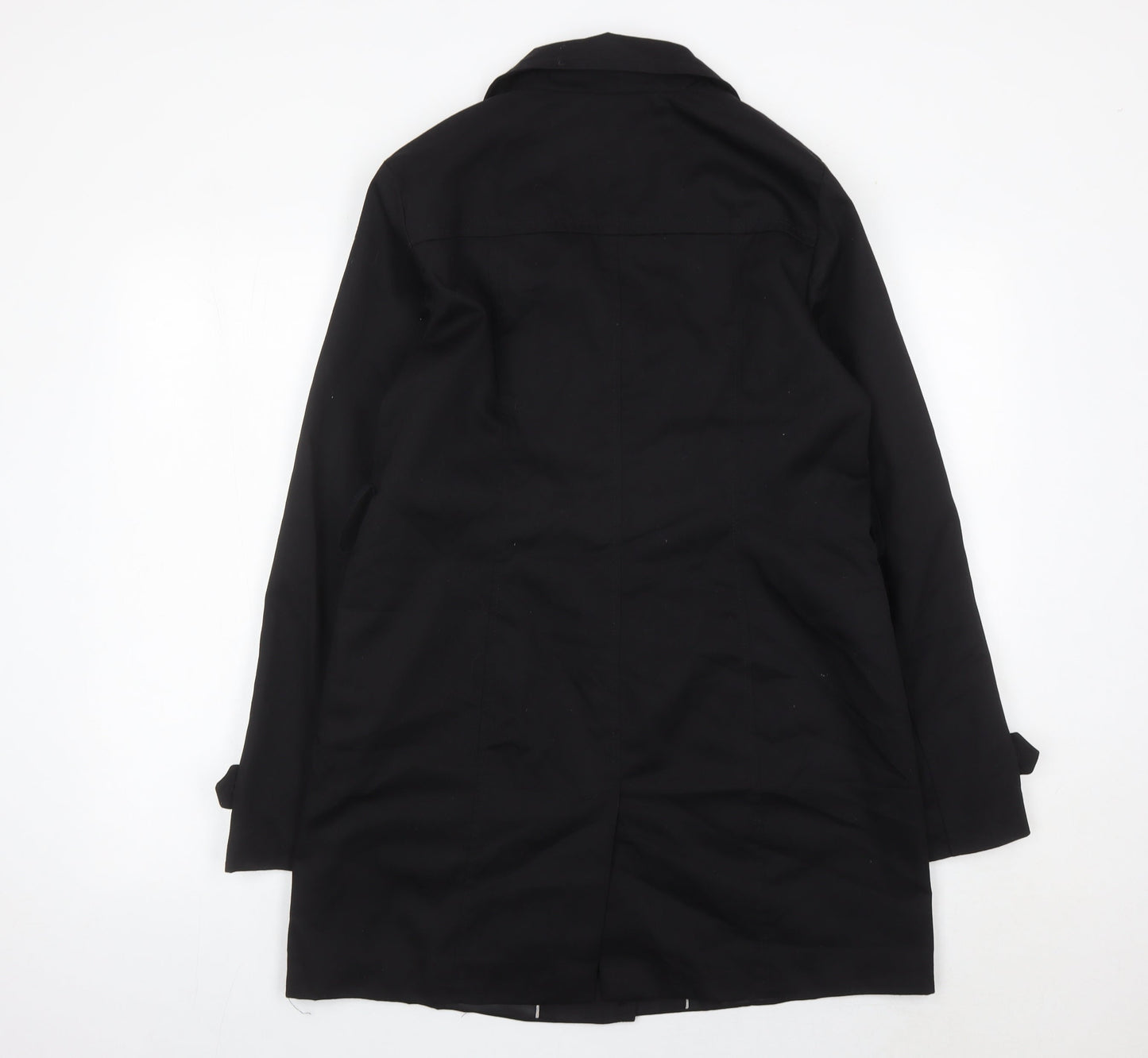 Vero Moda Women's Black Mid-Length Overcoat M Buttoned Workwear