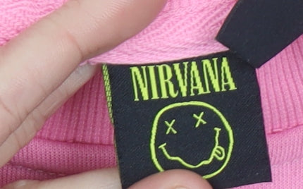 Nirvana Womens Pink Graphic Pullover Sweatshirt Size 10/12 UK