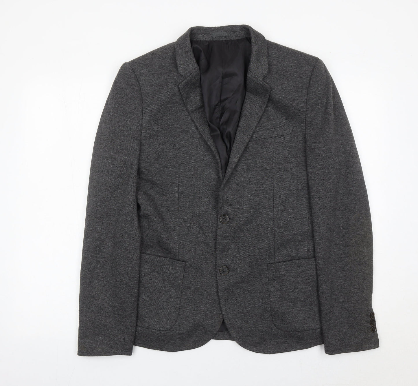 River Island Men’s Grey Blazer Jacket Size 38 Regular Fit Smart Casual