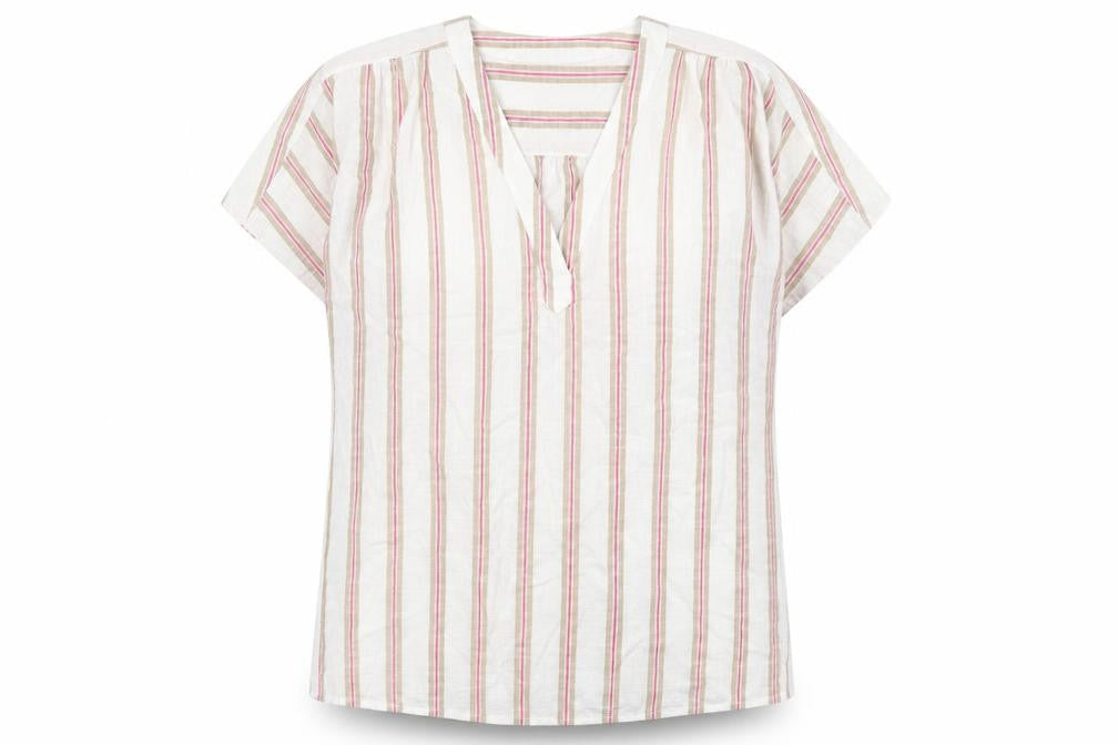 Womens UK Size S Lands' End Multicoloured Cotton Blend Blouse