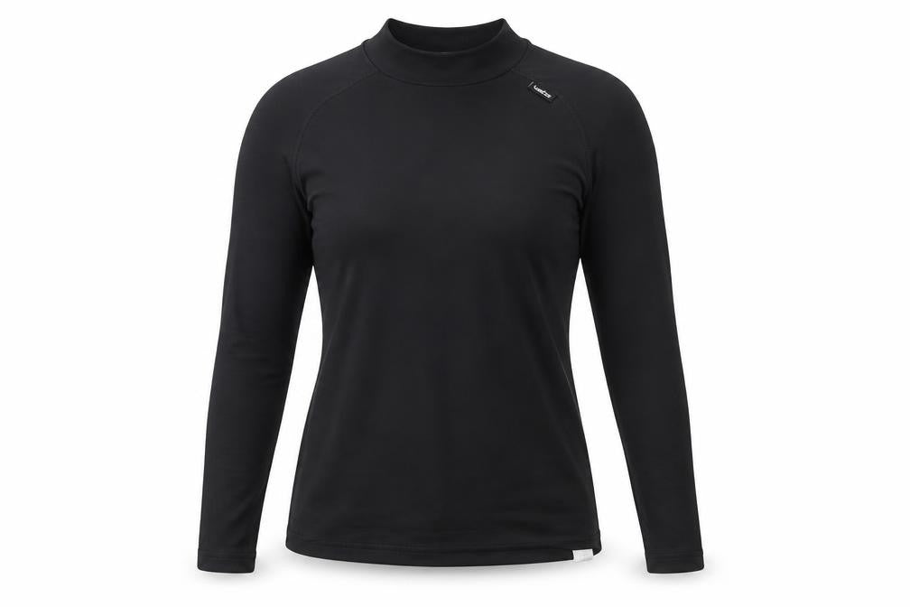 Decathlon Women Black XS Long Sleeve Mock Neck Sports Top