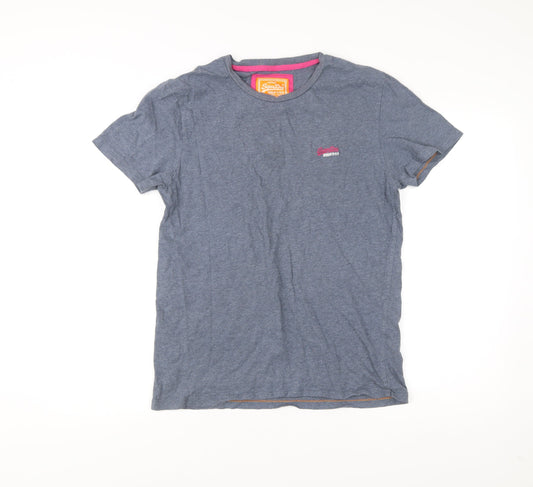Superdry Men’s Blue Medium Classic Cotton Crew Neck T-Shirt