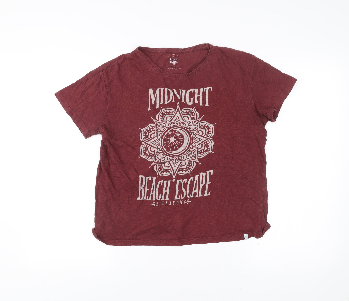 Billabong Womens Red M T-Shirt Casual Graphic Boho Beach Escape