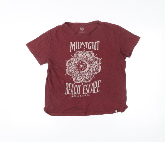 Billabong Womens Red M T-Shirt Casual Graphic Boho Beach Escape
