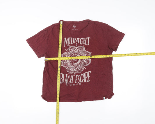 Billabong Womens Red M T-Shirt Casual Graphic Boho Beach Escape