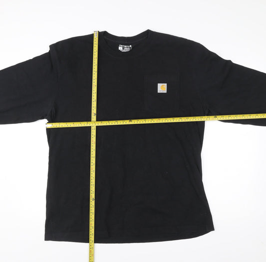 Carhartt Men’s Black Long Sleeve Cotton Work Shirt Size L Loose Fit