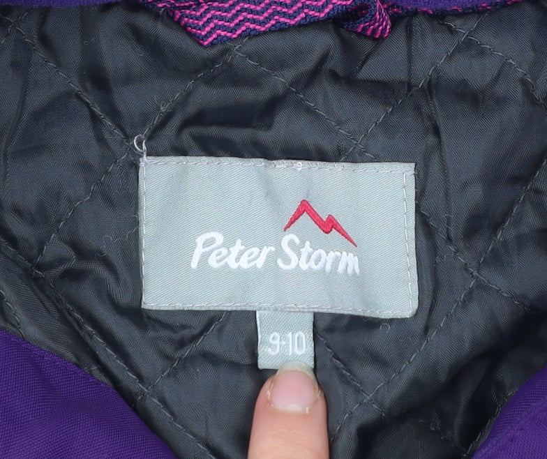 Peter Storm Girls Purple Parka Coat 9-10 Years Hooded Winter Jacket