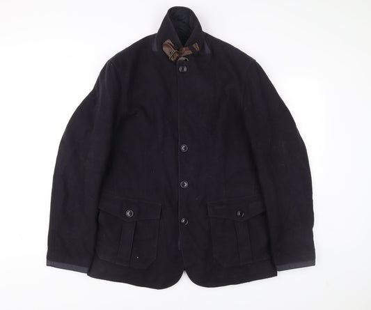 Barbour Men’s Black Cotton Field Jacket L Mid-Length Outdoor Coat