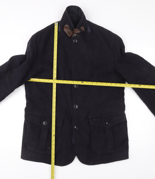 Barbour Men’s Black Cotton Field Jacket L Mid-Length Outdoor Coat