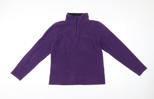 Freedom Trail Womens Purple Fleece Sweatshirt Size 12 1/4 Zip Outdoor