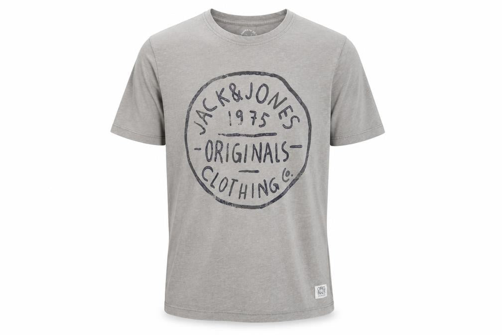 Mens UK Size L JACK & JONES Grey  Cotton T-Shirt