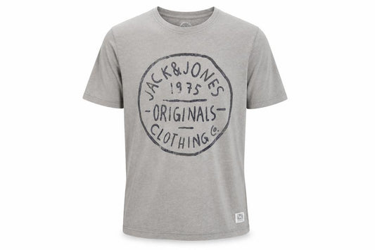 Mens UK Size L JACK & JONES Grey  Cotton T-Shirt