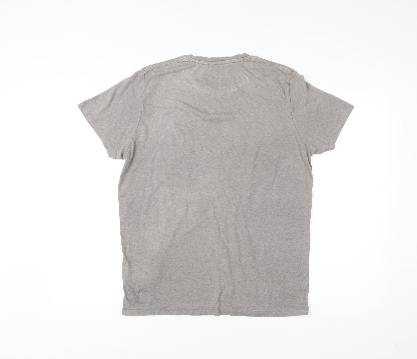 Jack & Jones Men’s Grey Graphic Print T-Shirt Size L Crew Neck