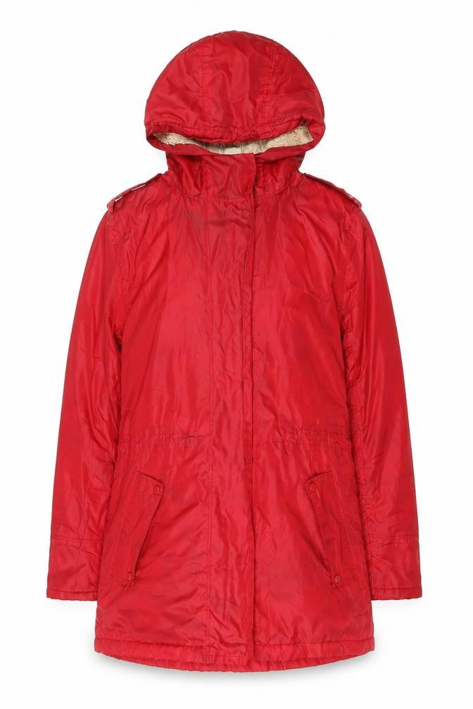 Cotton Traders Womens Red Size 12 Polyester Hooded Parka Coat