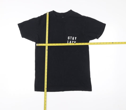 The Poster List Men's Black S Crew Neck Graphic Pocket T-Shirt