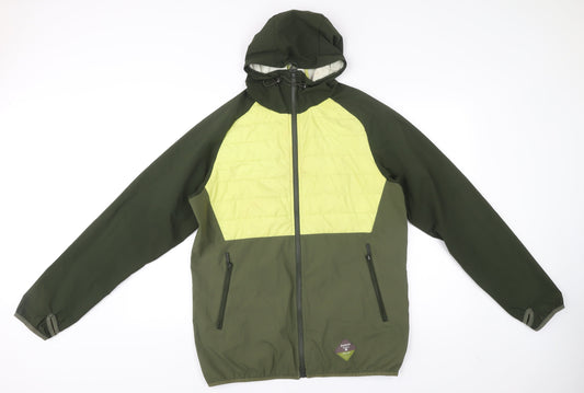 Barbour Mens Green M Outdoor Hooded Puffer Jacket Full Zip