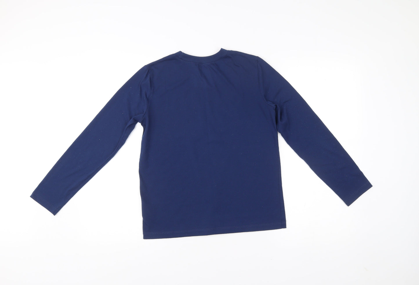 Lands' End Boys Blue Long Sleeve Wolf Graphic T-Shirt Size 14 Years