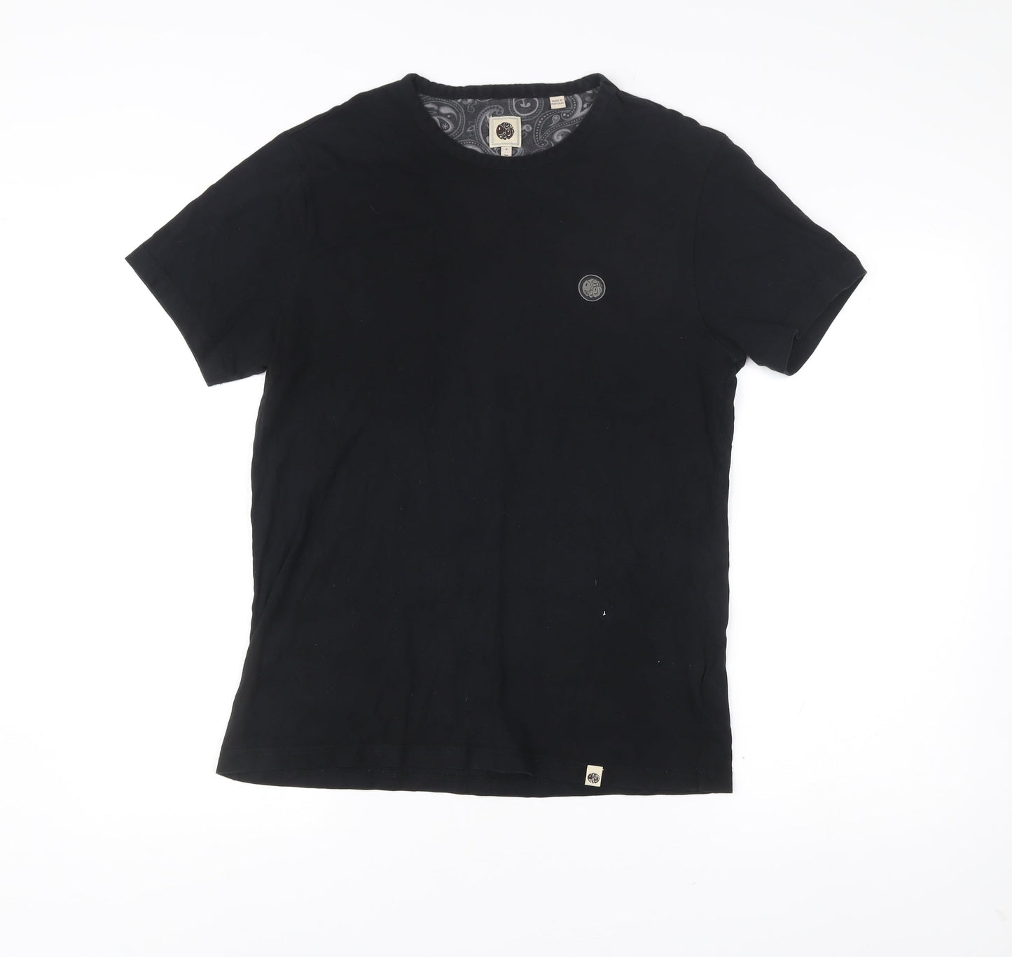 Pretty Green Men's Black Cotton Crew Neck T-Shirt Size M