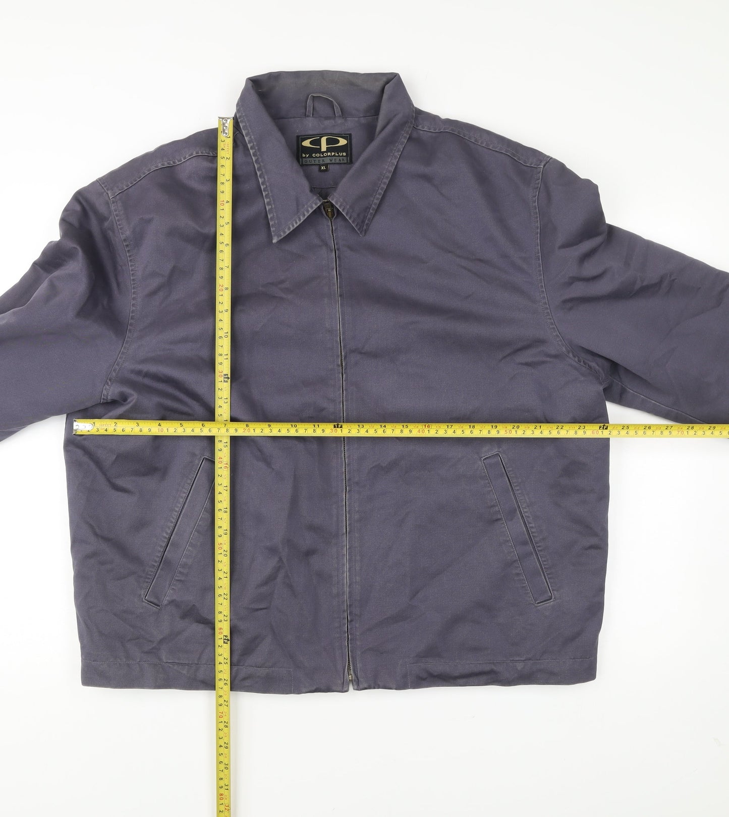 Colorplus Men's Blue XL Cotton Full Zip Casual Jacket