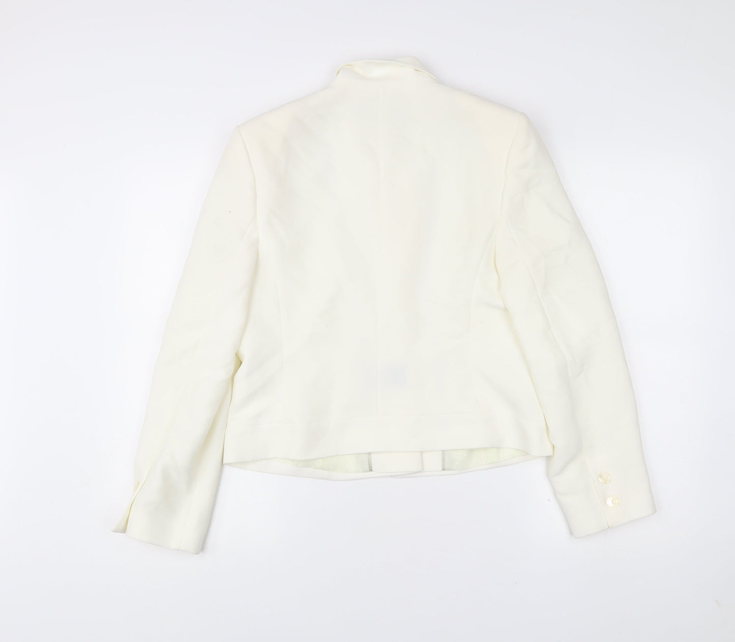 Gianfranco Corneli Womens Ivory Blazer Jacket Size 14 Formal