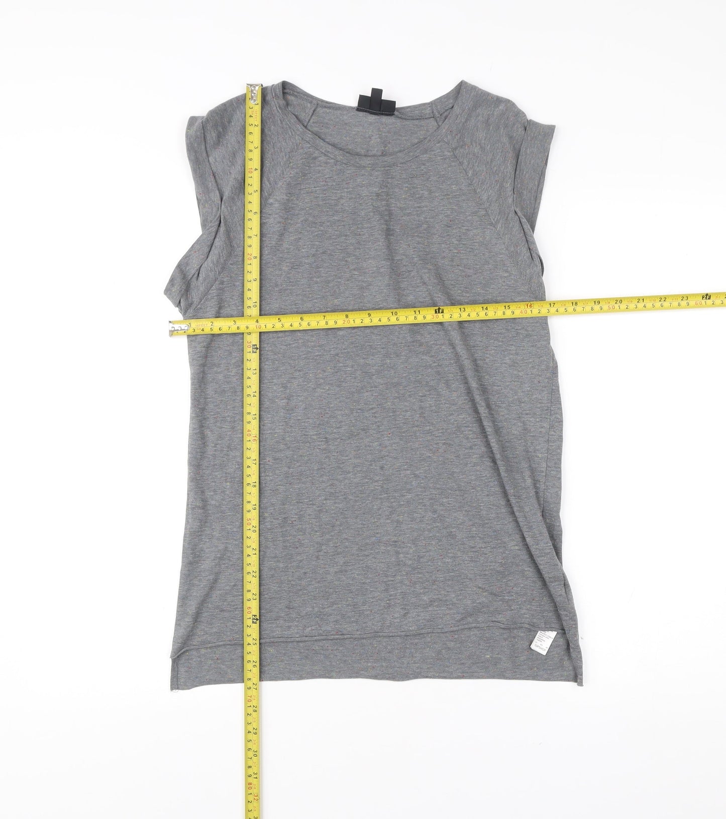 Topshop Womens Grey Size 8 Sleeveless Crew Neck Jersey T-Shirt