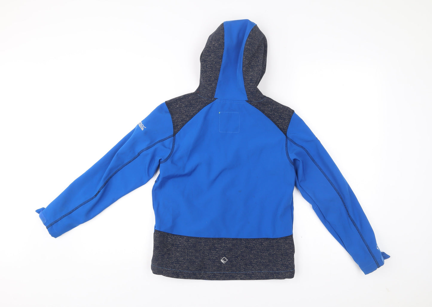 Regatta Boys Blue Hooded Softshell Jacket 9-10 Years Full Zip Outdoor Coat