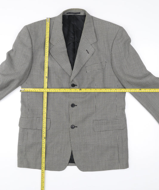 Principles Men's Black & White Check Wool Blend Blazer Jacket 40R