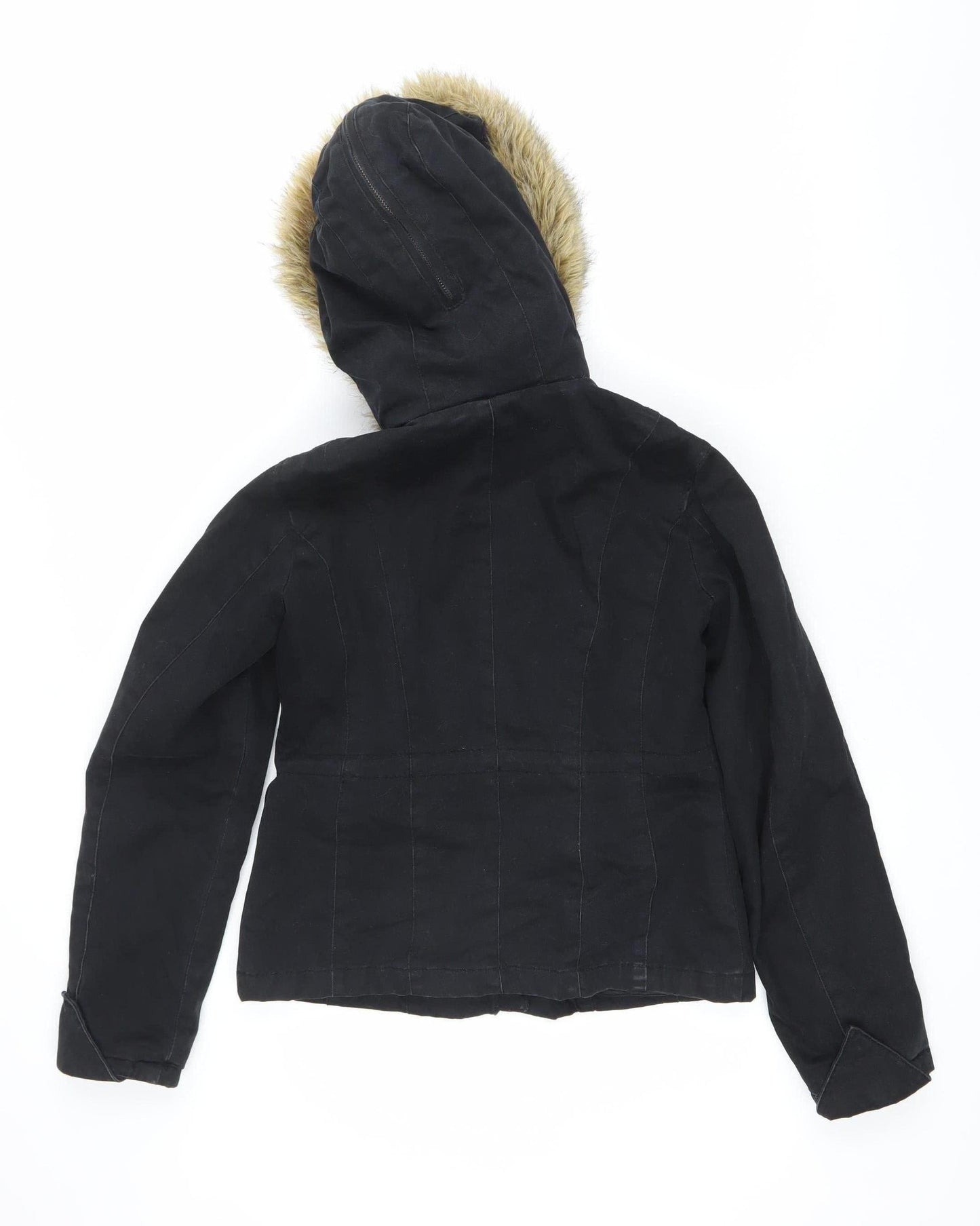 Jeans The Original Womens Black Mid-Length Hooded Parka Jacket M