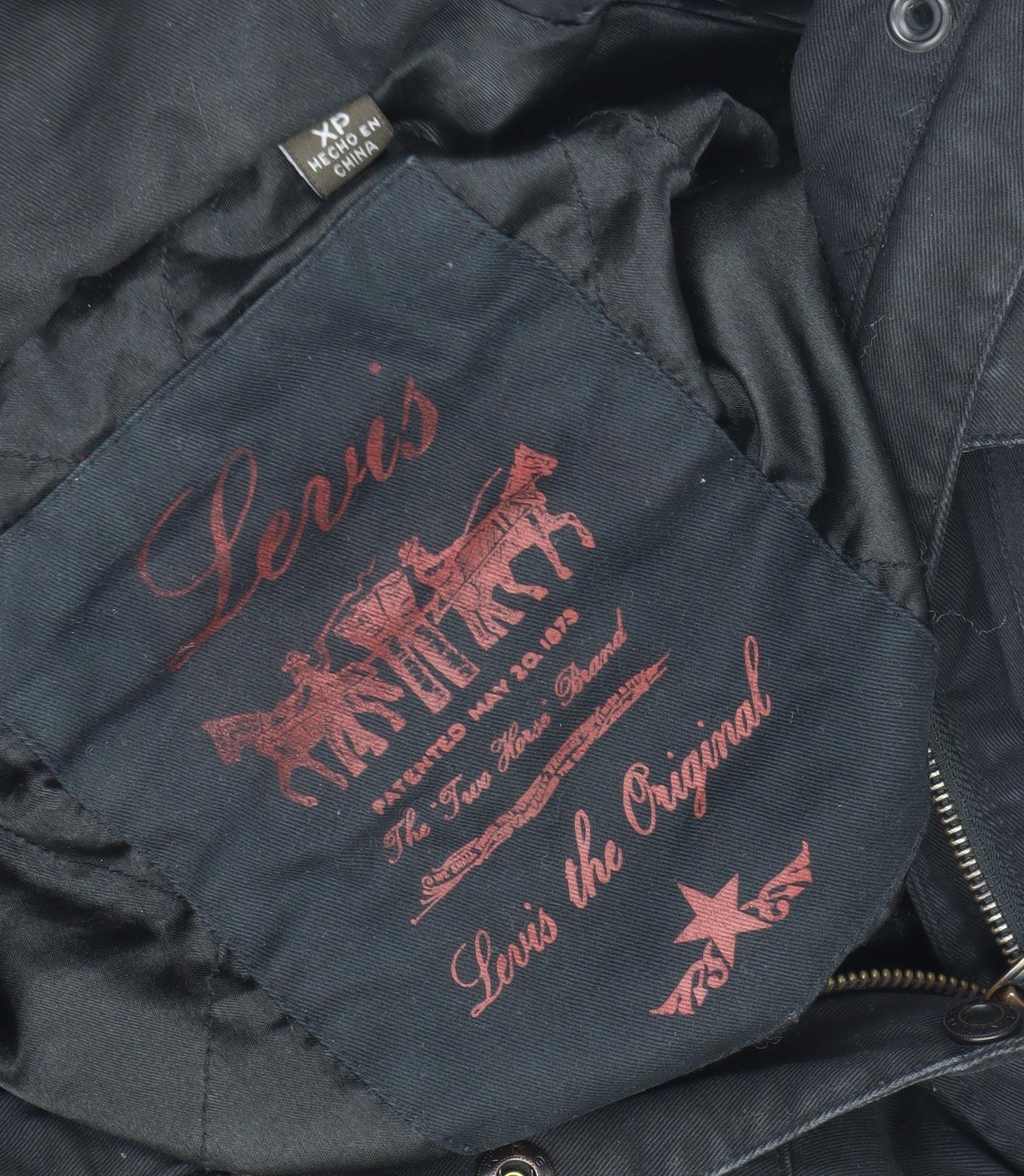 Jeans The Original Womens Black Mid-Length Hooded Parka Jacket M