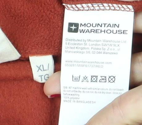 Mountain Warehouse Mens Brown XL Fleece 1/2 Zip Pullover Sweatshirt