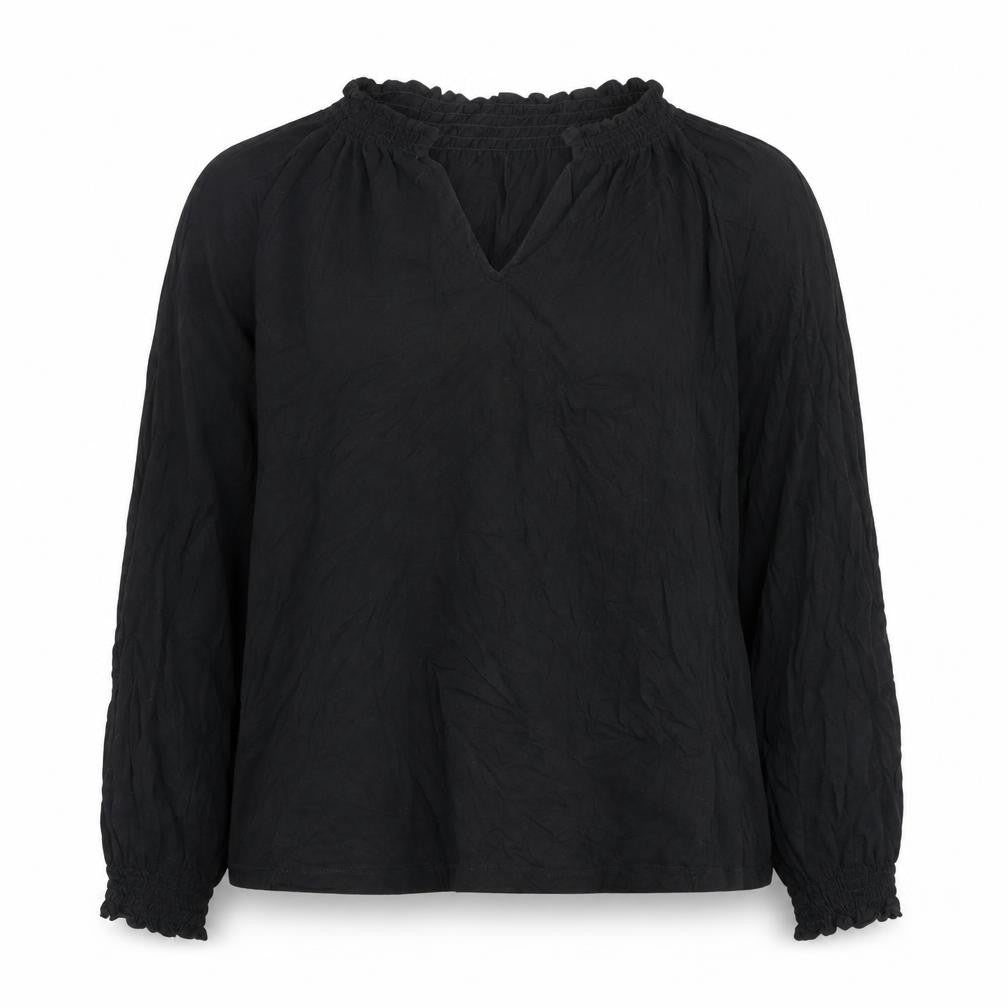 H&M Women’s Black 100% Cotton V-Neck Long Sleeve Blouse Size 12
