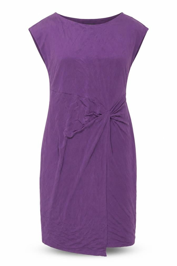 Next Women’s Purple Sleeveless Sheath Dress Size 12 Ruched Detail