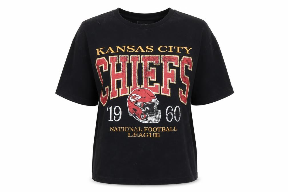 Marks and Spencer Teens Black Cotton Kansas City Chiefs T-Shirt Size 10