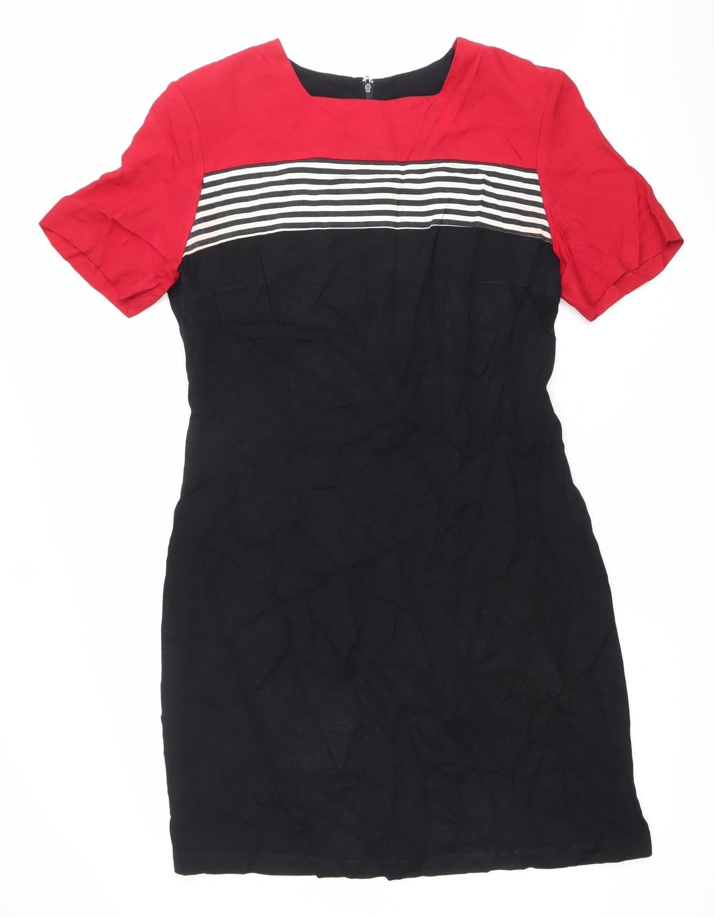 Betsy's Things Women’s Black Red Shift Dress Size 12 Retro Vintage