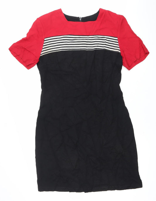 Betsy's Things Women’s Black Red Shift Dress Size 12 Retro Vintage