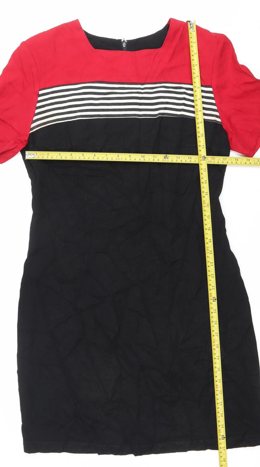 Betsy's Things Women’s Black Red Shift Dress Size 12 Retro Vintage