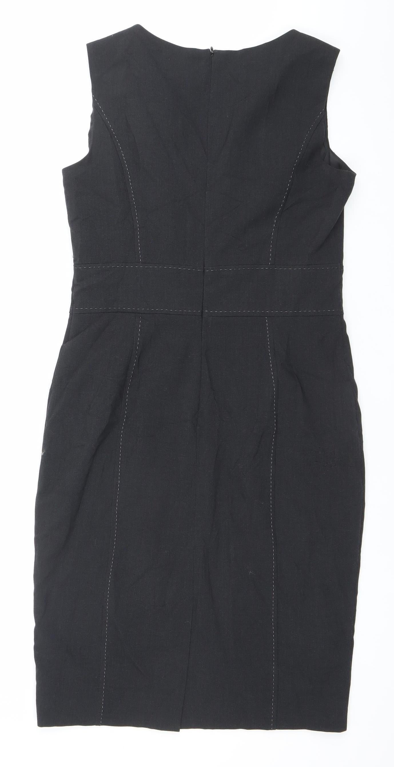 Marks and Spencer Women Black Sheath Work Dress Size 12