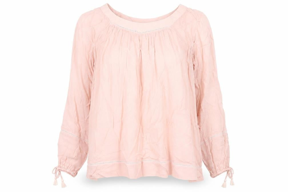 Next Women’s Pink Viscose Tunic Blouse UK 6 Long Sleeve Scoop Neck