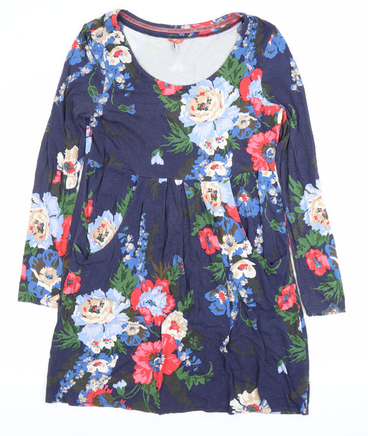 Joules Women's Multicoloured Floral A-Line Dress Size 14