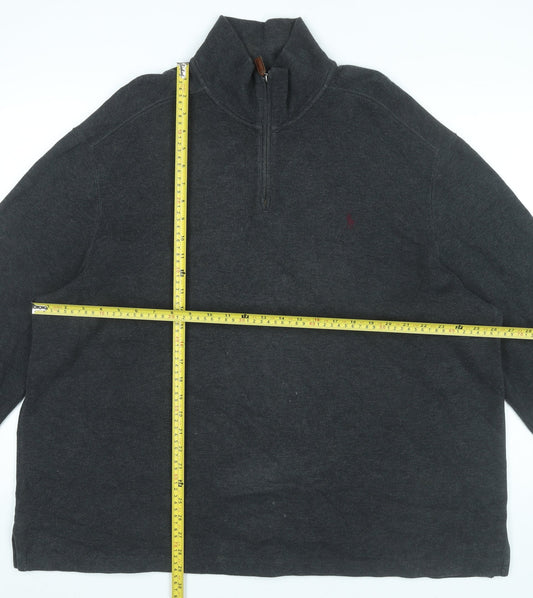 Polo Ralph Lauren Mens Grey 2XL 1/4 Zip Sweatshirt Pullover